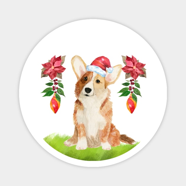 CHRISTMAS HAT CORGI - CORGI LOVERS CHRISTMAS DESIGN Magnet by BEAUTIFUL WORDSMITH